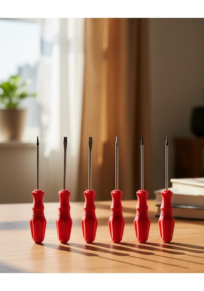 Düz Ve Yıldız Başlıklı 7li Tornavida Seti Ergonomik Tutma
