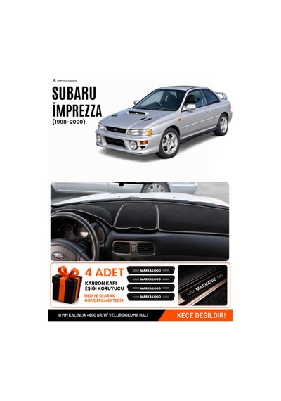 Subaru İmprezza 1998-2000 Uyumlu Torpido Örtüsü, Torpido Kılıfı - Siyah Gri
