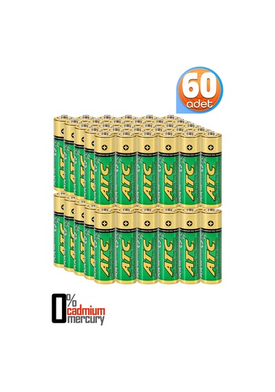 Atc 60lı Aa R6 Heavy Duty Kalın Kalem Pil Saat Pili Çinko Karbon Pil Zn-c 1.5v