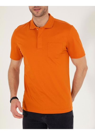 Pierre Cardin Kahverengi Regular Fit %100 Pamuk Merserize Düğmeli Polo Yaka Basic Tişört