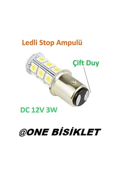 Çakar Ledli Stop Ampulü Çift-duy Fren Lambası 18 Led Şaşı Tırnak