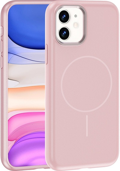 Nourthkiingdom Apple Uyumlu iPhone 11 Kılıf M-safe Şarj Özellikli Metal Kamera Çerçeveli Nrtk Edi Silikon Kapak - Rose Gold Rose Gold