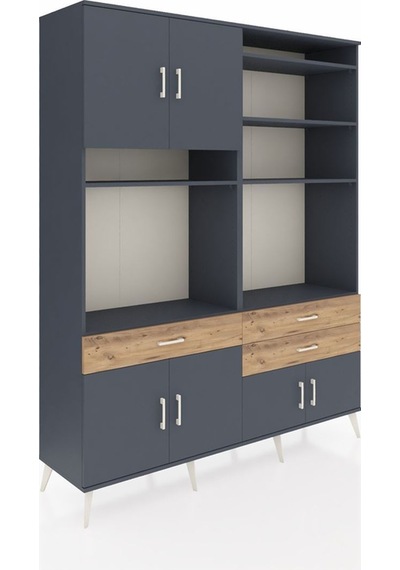 Hyperion Gardrop 10 Raflı 3 Çekmeceli 8 Kapaklı 176x44x221 Antrasit-antrasit/çam Antrasit/çam Hyperion Gardrop 10 Raflı 3 Çekmeceli 8 Kapaklı 176x44x221 Antrasit-antrasit/çam Antrasit/çam