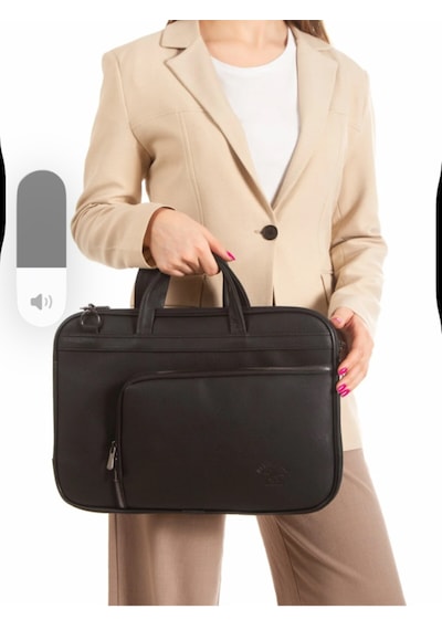Newish Polo Suni Deri Evrak Ve Notebook Laptop Çantası - 13 İnç Siyah