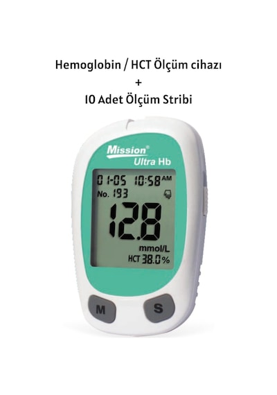 Mission Ultra Hemoglobin Hct Ölçüm Cihazı + 10 Test Ölçüm Stribi