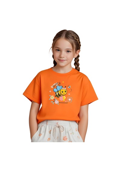 Fyk Kids Kız Çocuk Honey Baskili Ti Şört Turuncu