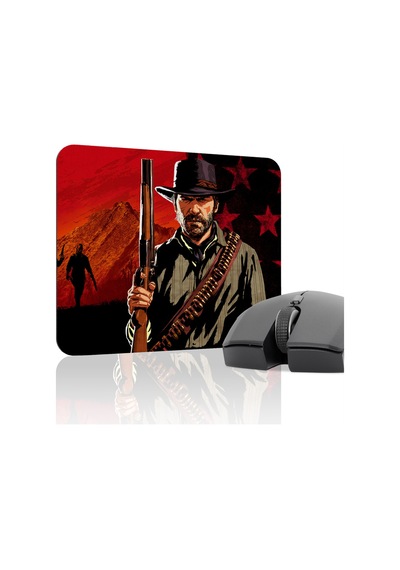 Red Dead Redemption 2 Kaymaz Dikişli Kauçuk Oyuncu Mousepad V3 - 22x18 Gaming Mouse Pad Fare Altlığı