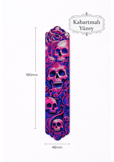 Neon Skull Art Desenli Kitap Ayracı