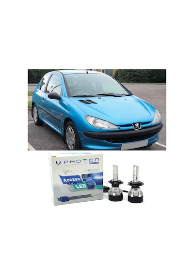 Peugeot 206 Led Xenon Uzun + Kısa Far Ampulü H4 Access Yeni Seri Beyaz 1998-2003