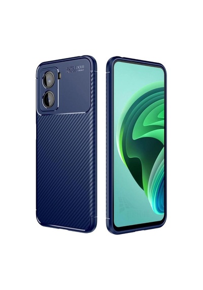 Poco X7 Pro Iron Man Edition Uyumlu Silikon Kılıf Karbon Desenli Kamera Korumalı Kapak Lacivert Lacivert