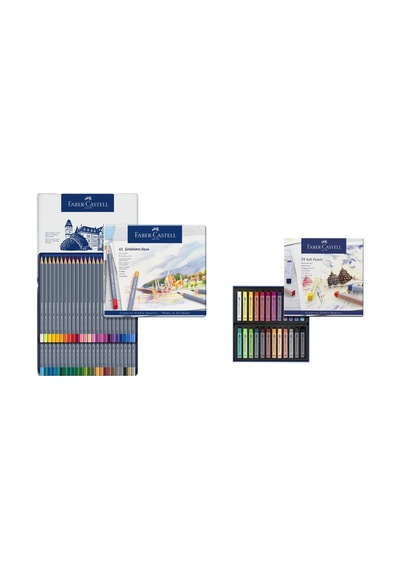 Faber-castell Creative Studio Seti 48'li Goldfaber Aqua Ve 24'lü Toz Pastel Çok Renkli