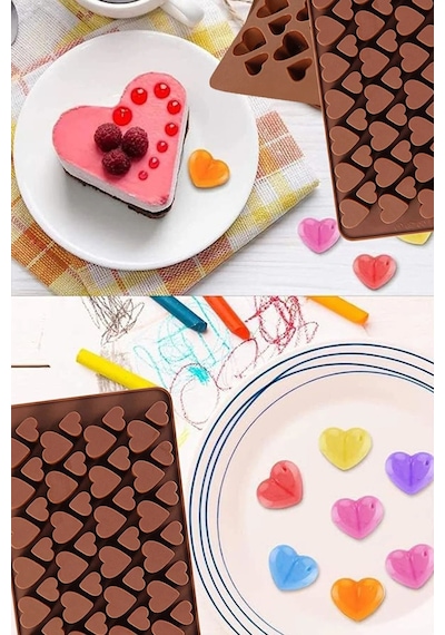 Mini Kalp Figürlü Silikon Çikolata, Kek , Dondurma Kalıbı Model 2 Goldcakes