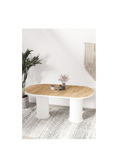 Avvio Kiev Ptt Lake Mdf Beyaz Ayakli 80x140 Mutfak Masasi Yemek Masasi Akça