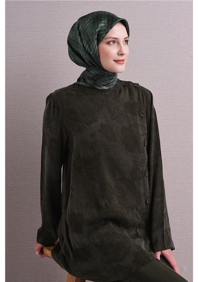 Armine Saf İpek Twill Eşarp 9628d 35 Siyah Antrasit