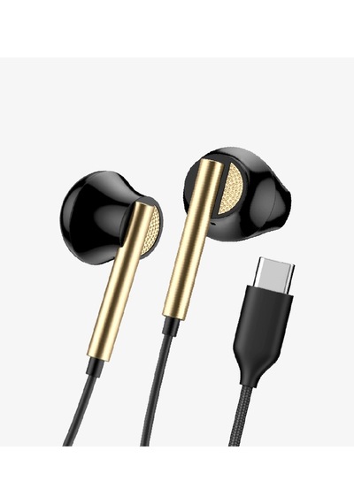 Linktech Yüksek Basslı Kablolu Kulaklık , Linktech H65 Siyah Type-c Mikrofonlu Kablolu Kulak İçi Kul Universal