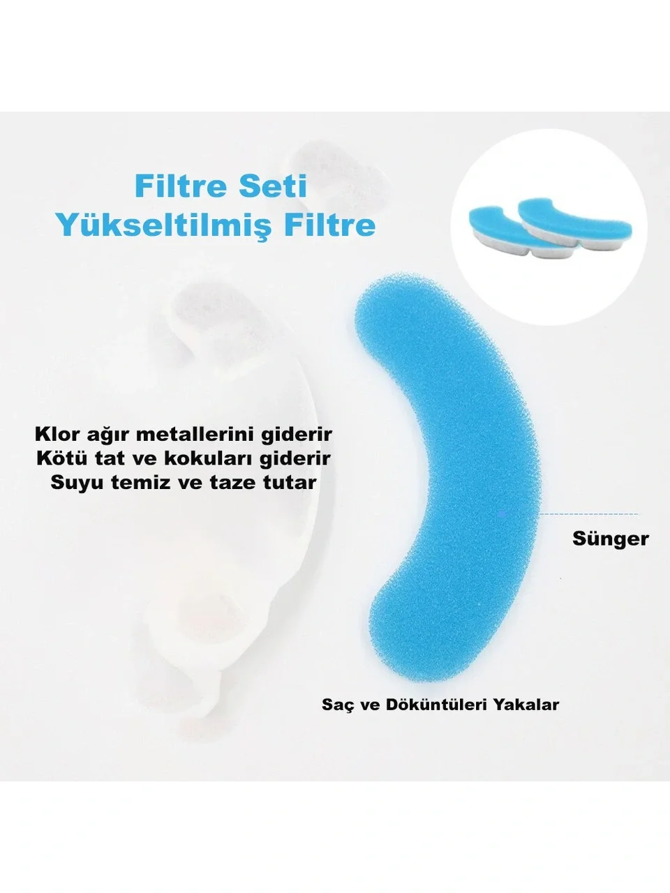 Hpy Pazar Wf060 Kedi Su Pınarı Aktif Karbon Yedek Filtre 4'lü Paket