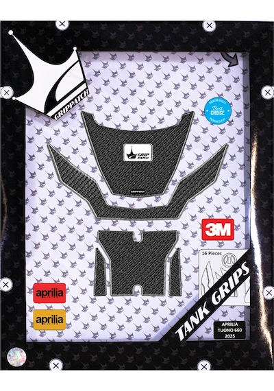 Aprilia Tuono 660 2025 İle Uyumlu Kaydırmaz 6d Karbon 16 Parça Tank Pad Seti Gc62 KARBON