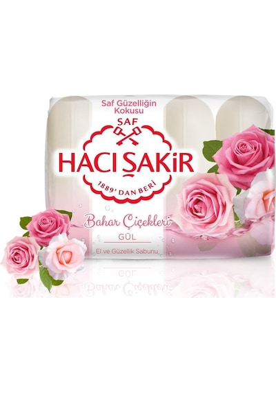 Hacı Şakir Bahar Çiçekleri Gül Güzellik Sabunu 4'lü 70 G