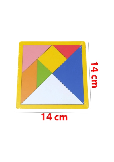 90 Parça Yapbozlu Kumbara Puzzle + 7 Parça Kalın Ahşap Orta Boy Tangram