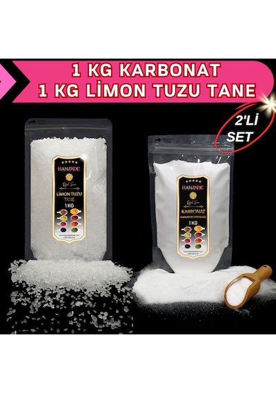 Hanzade Bitkisel Limon Tuzu Tane 1 KG + Karbonat 1 KG
