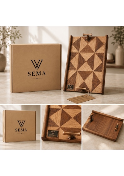 Sema Collection Dekoratif Ahşap Servis Tepsisi