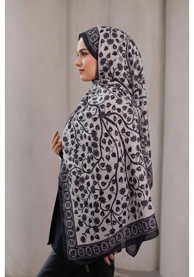Mimiyum Alya Desen Soft Şal Siyah