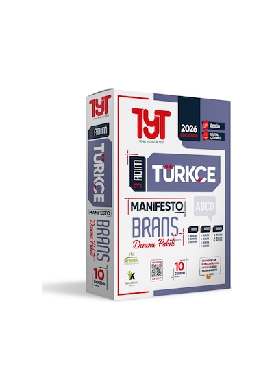 2026 YKS TYT Türkçe 3 Adım Manifesto 10 Adet Branş Deneme Paketi Dijital Çözümlü