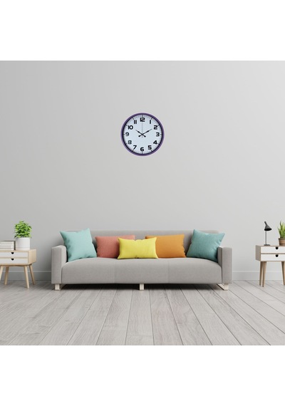 Violet Mor 36 Cm Standart Duvar Saati Çok Renkli