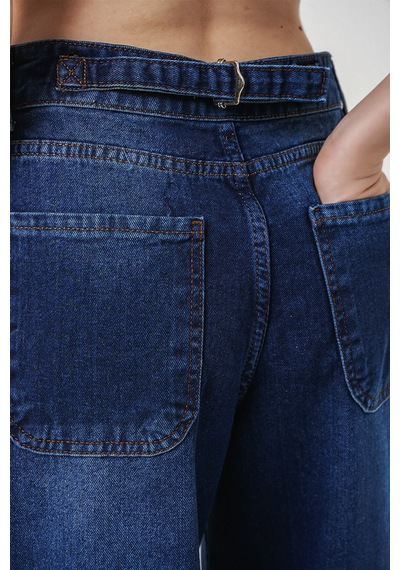Bigdart 6689 Kadın Yüksek Bel Baggy Kot Pantolon - Lacivert