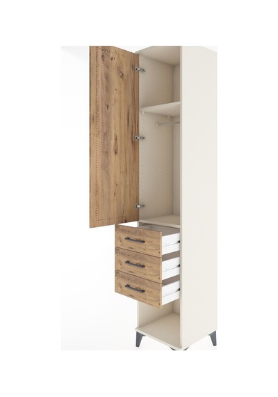 Hyperion Dolap 2 Raflı 3 Çekmeceli Tek Kapaklı 44x44x221 Aytaşı-çam Aytası