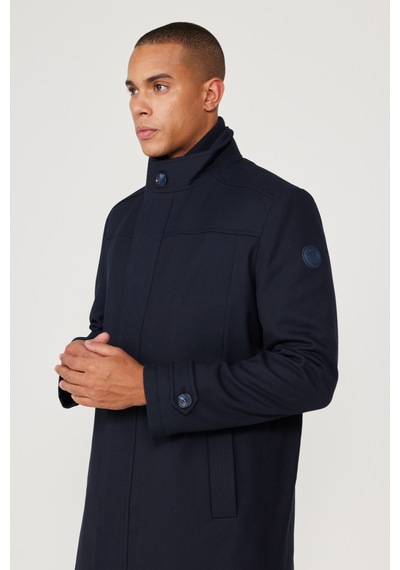 Ac&Co / Altınyıldız Classics Erkek Lacı Standart Fit Normal Kesim Dik Yaka Yünlü Desenli Kaban Lacivert Ac&Co / Altınyıldız Classics Erkek Lacı Standart Fit Normal Kesim Dik Yaka Yünlü Desenli Kaban Lacivert