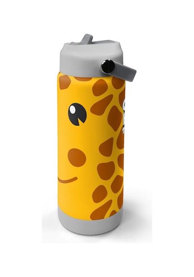 Coral High Zürafa Desenli Katlanır Ağızlıklı Çelik Termos 650 Ml 38344 Sarı