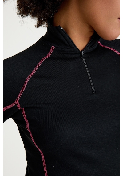 Scorp Thermo-fit Extreme Kadın Termal İçlik Fermuarlı Üst Kayak İçliği Siyah Siyah