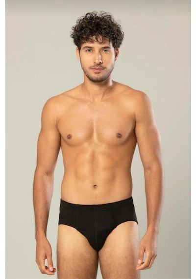 Erdem 1300 Erkek Penye Slip Külot Tekli Siyah