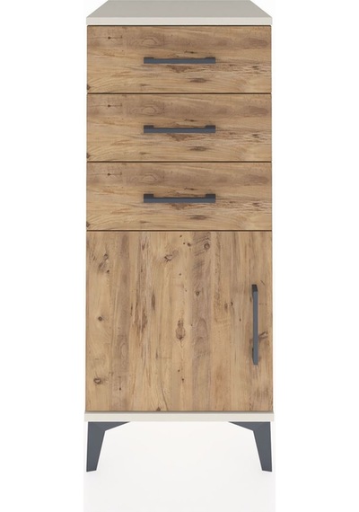 Hyperion Komodin Tek Raflı 3 Çekmeceli Tek Kapaklı 44x44x106 Aytaşı-çam Aytası