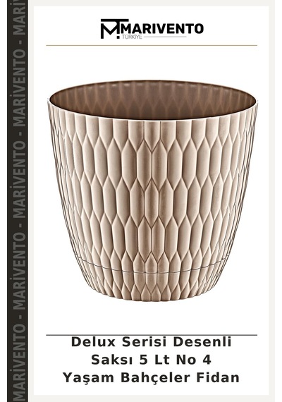 Delux Serisi Desenli Saksı 5 Lt No 4 Yaşam Bahçeler Fidan