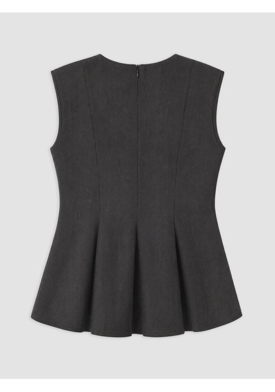 Lcw Vision Lacivert Bisiklet Yaka Peplum Bluz