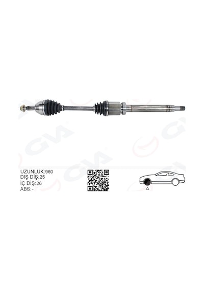 Gva Ön Aks Komple Sağ Transıt Connect 1.8 Tdcı 02 14 75-90-110ps 960mm Gva 4433102 9t163b436aa 2t143b436ah