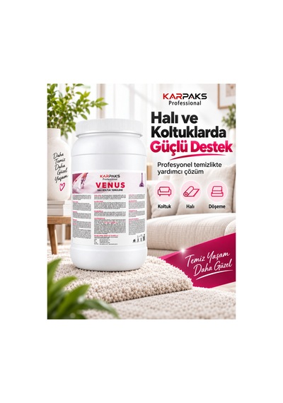 Professional Venus Halı Koltuk Temizleme Deterjanı 3 Kg Konsantre Profesyonel Leke Çıkarıcı Tekli