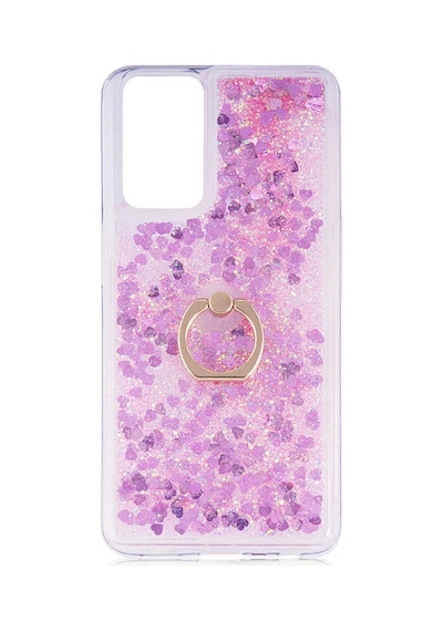 Flody Samsung Galaxy Uyumlu A55 Kılıf Sulu Simli Akışkan Silikon Yüzüklü Pembe