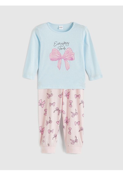 LC Waikiki Lcw Kids Mavi Kurdele Baskılı Kız Çocuk Pijama Takım Aktarımda Oluştu