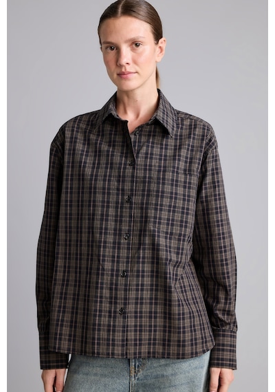 Defacto %100 Pamuk Oversize Kareli Poplin Uzun Kollu Gömlek I7956ax26aubn258 Kahve-bn258
