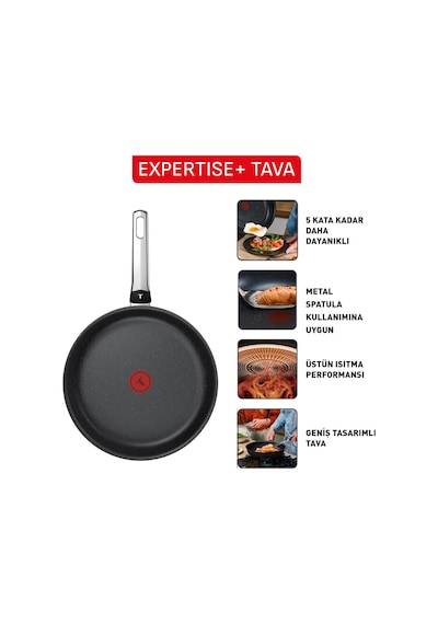 Tefal Expertise+ 5x Tava - 28 Cm 001 Siyah