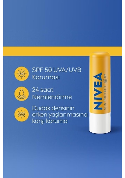 Nivea Sun 24H Nemlendirici Dudak Bakım Kremi SPF50 4.8 G