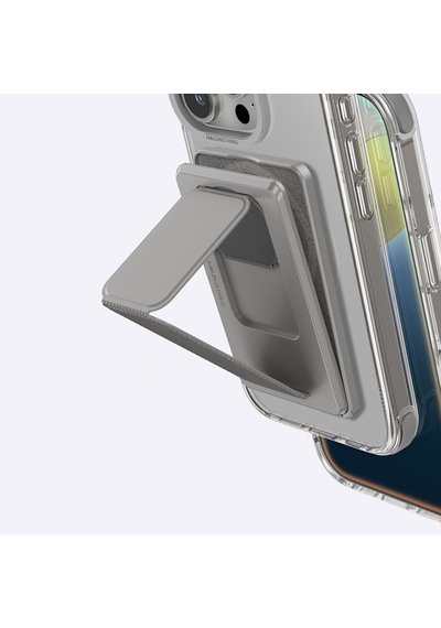 Apple Uyumlu iPhone 16 Pro Kılıf Magsafe Özellikli Standlı Kartlıklı Set Amazingthing Omni Adventure Serisi Gri