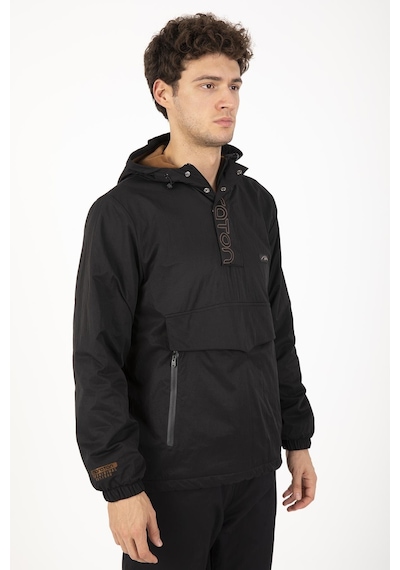 Maraton Sportswear Comfort Erkek Kapşonlu Uzun Kol Basic Siyah Yağmurluk 21353-siyah Siyah