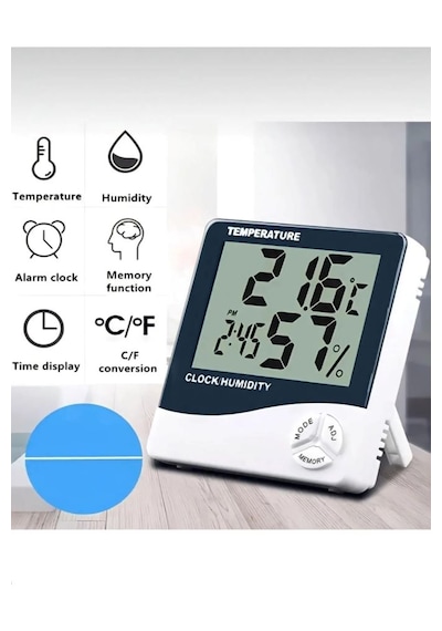 Derece Termometre Isı Nem Saat Alarm Mini Dijital Termometre Nem Derece Termometre Isı Nem Saat Alarm Mini Dijital Termometre Nem