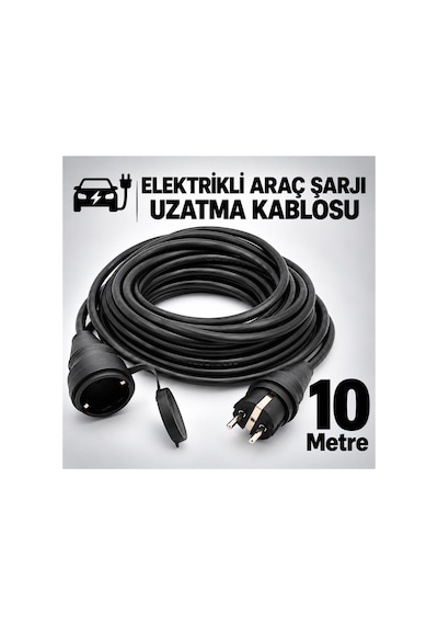 Elektrikli Araç Şarj Cihazları İçin Uzatma Kablosu 3x2.5mm %100 Tam Bakır 10 Metre