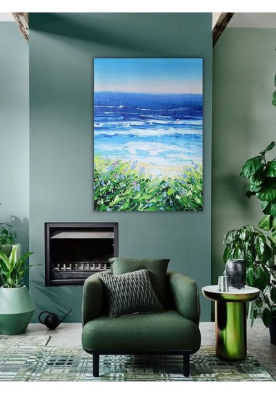 Yağlı Boya Tablo %100 El Yapımı 64cmx85cm Deniz Manzara