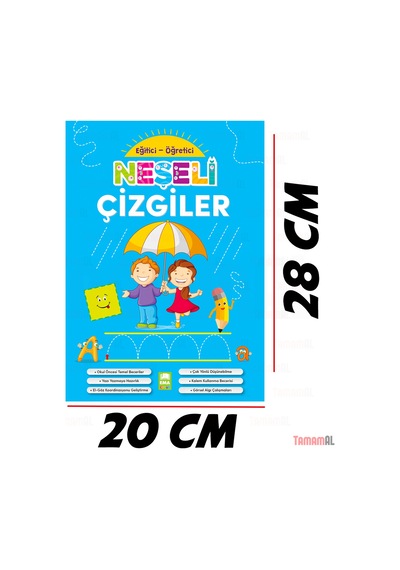 Neşeli Çizgiler Eğitici ve Öğretici Çizgi Alıştırmalar